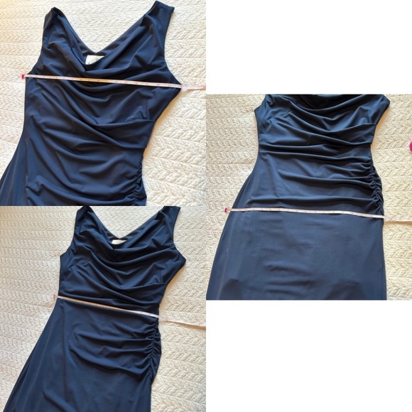 NWT Sam Edelman Navy Ruched Bodycon Sleeveless Midi Dress Size 6 - Picture 13 of 16